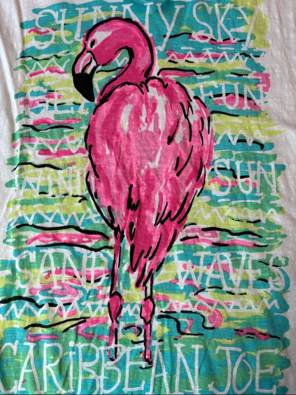 Caribbean Joe Size 2X Cotton Graphic Short Sleeve Tee Shirt Flamingo - Picture 5 of 6